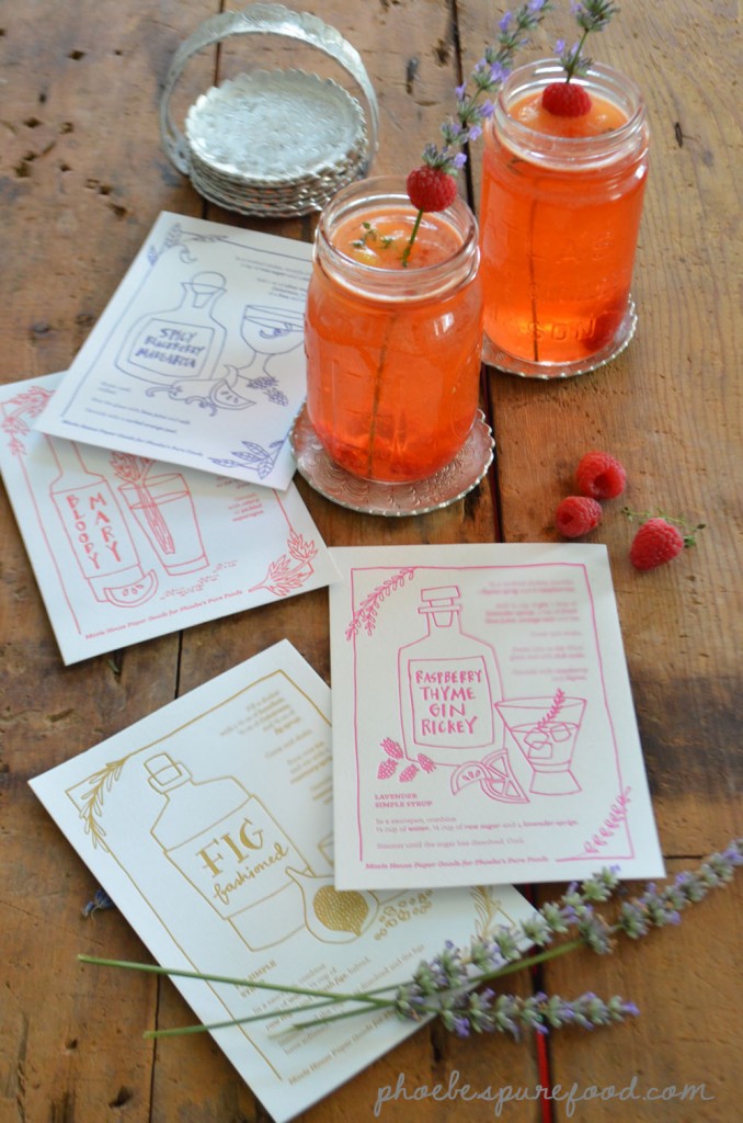 cocktail cards phoebes pure food, cocktail recipe cards, moxie house paper goods