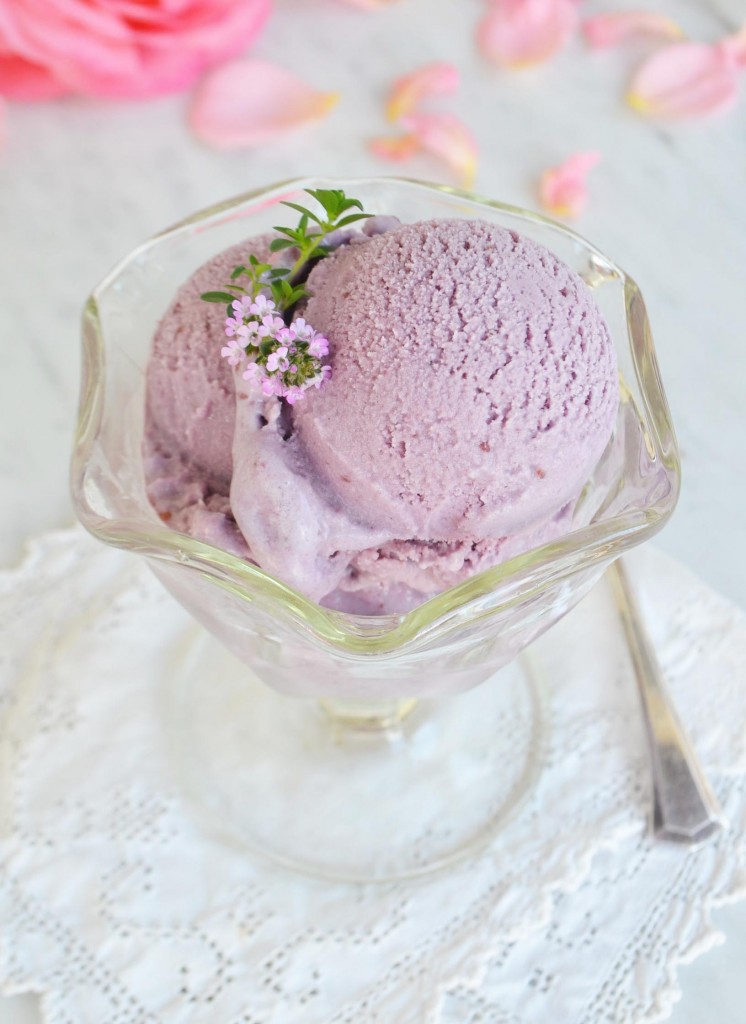 vegan raspberry lavender ice cream
