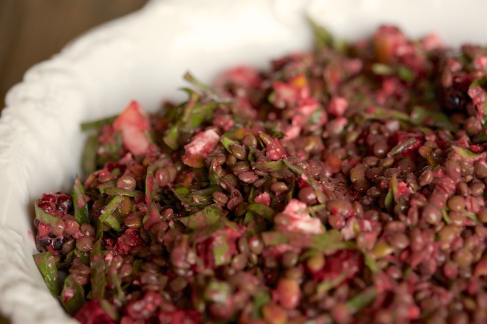 beet blackberry lentil salad